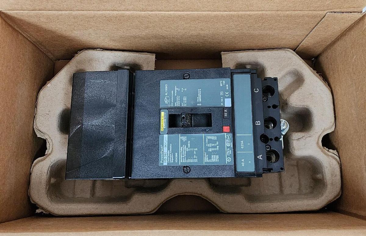 Used NIB SQUARE D HDA36040 PowerPact CIRCUIT BREAKER 40A 3P 600V 50/60Hz