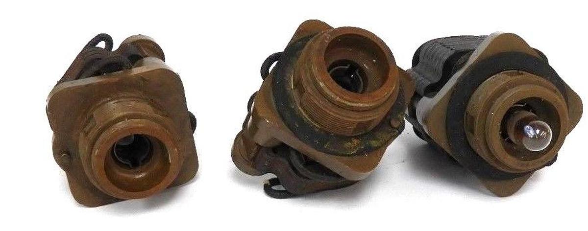 Used LOT OF 3 SQUARE D 9001-TP1 PILOT LIGHTS 9001TP1, 50/60 CYCLES
