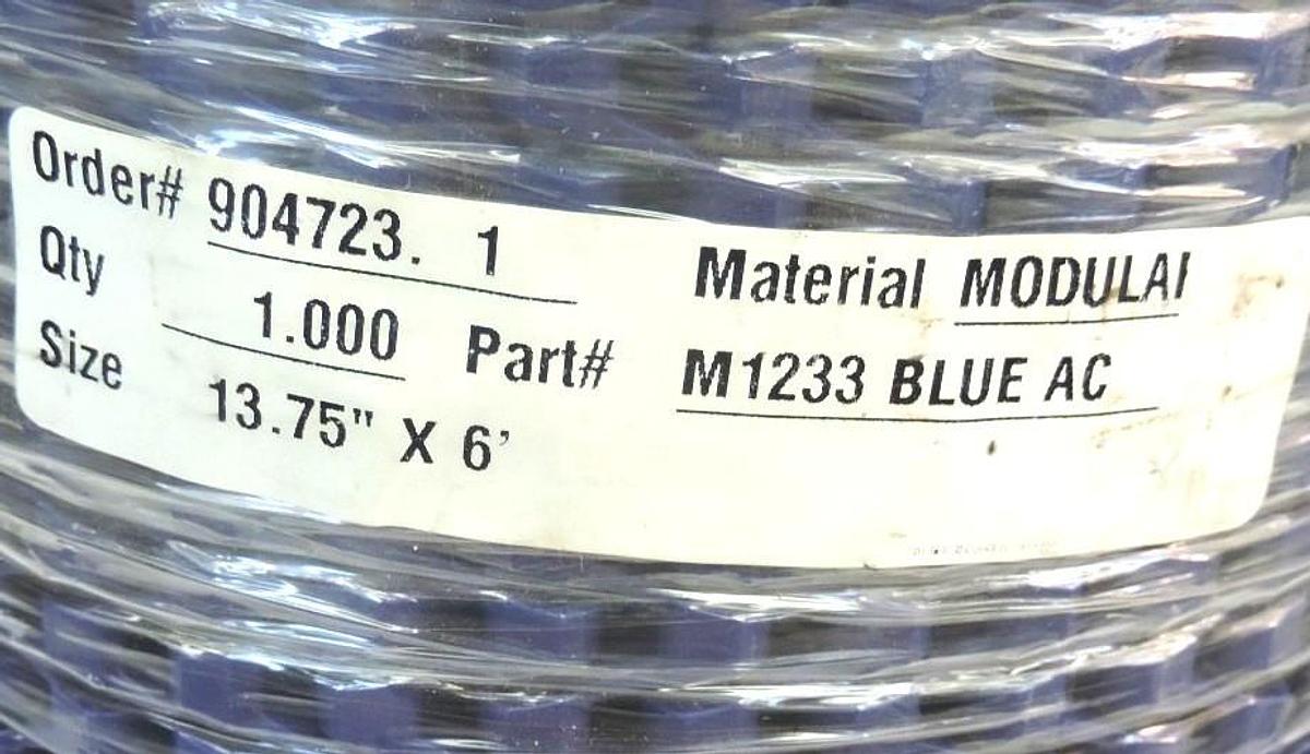 Used NEW M1233 BLUE AC MODULAR 6FT LENGTH 13.75IN WIDTH CONVEYOR BELT 13.75" X 6'