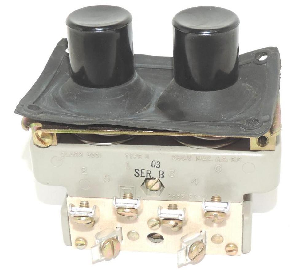 Used NEW SQUARE D 9001-UO-3 BLANK PUSHBUTTON BLACK MOMENTARY OPEN TYPE 250V, 9001U03