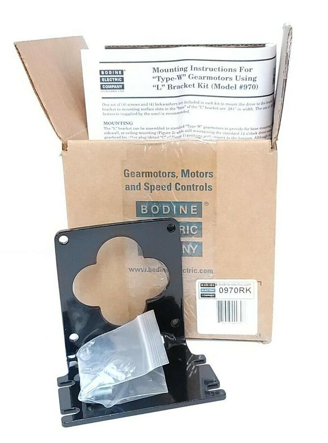 Used NIB BODINE 0970RK GEARMOTOR "L" BRACKET KIT (MODEL #970)