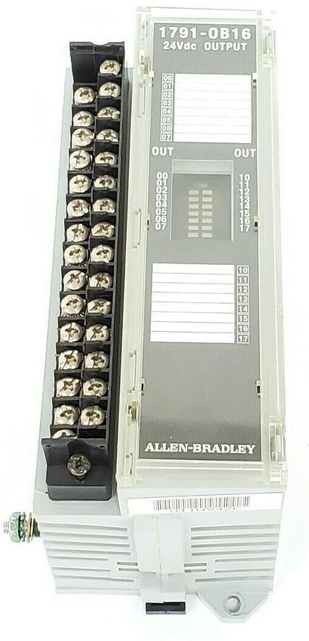 Used ALLEN BRADLEY 1791-0B16 I/O BLOCK 17910B16 SER. B REV. C01, 24VDC, MISSING DOOR