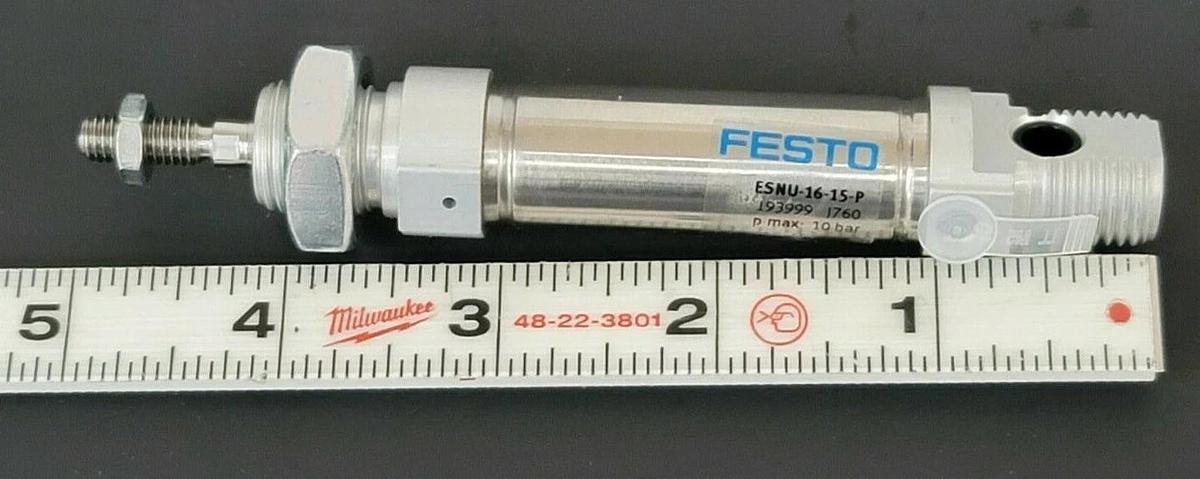 Used NEW FESTO ESNU-16-15-P CYLINDER 193999 1760 PMAX 10 BAR