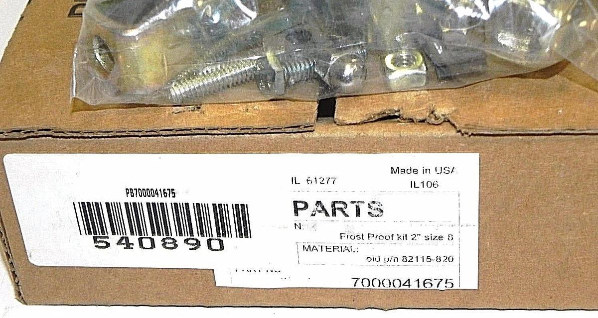 Used NIB PENBERTHY 7000041675 FROST PROOF KIT 2'' SIZE 8 W/ LOCTITE 59530 ADHESIVE