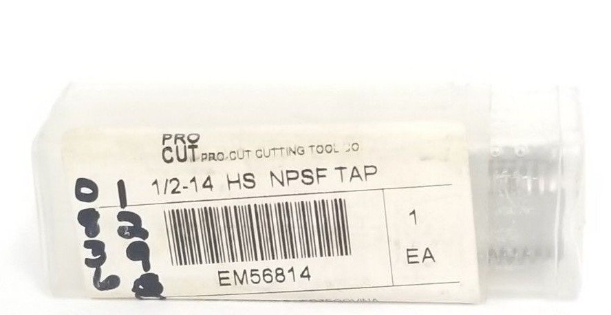 Used NEW PRO CUT 1/2-14 HS NPSF PIPE TAP 1/2-14 NPSF HSS EM56814