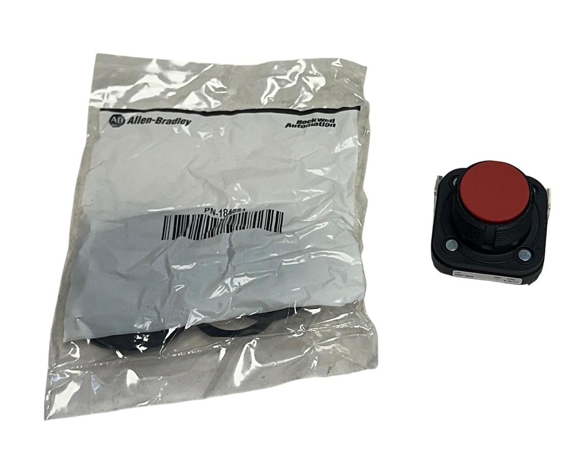 Used ALLEN BRADLEY 800H-AR6A /F 30mm MOMENTARY PUSH BUTTON 800H PB FLUSH RED NSMP