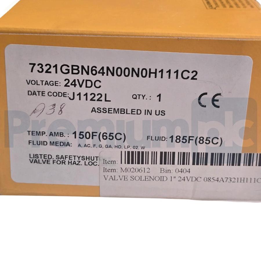 PARKER SKINNER 7321GBN64N00N0H111C2 2-WAY NC 1"NPT 24VDC BRASS PILOT VALVE NSMP