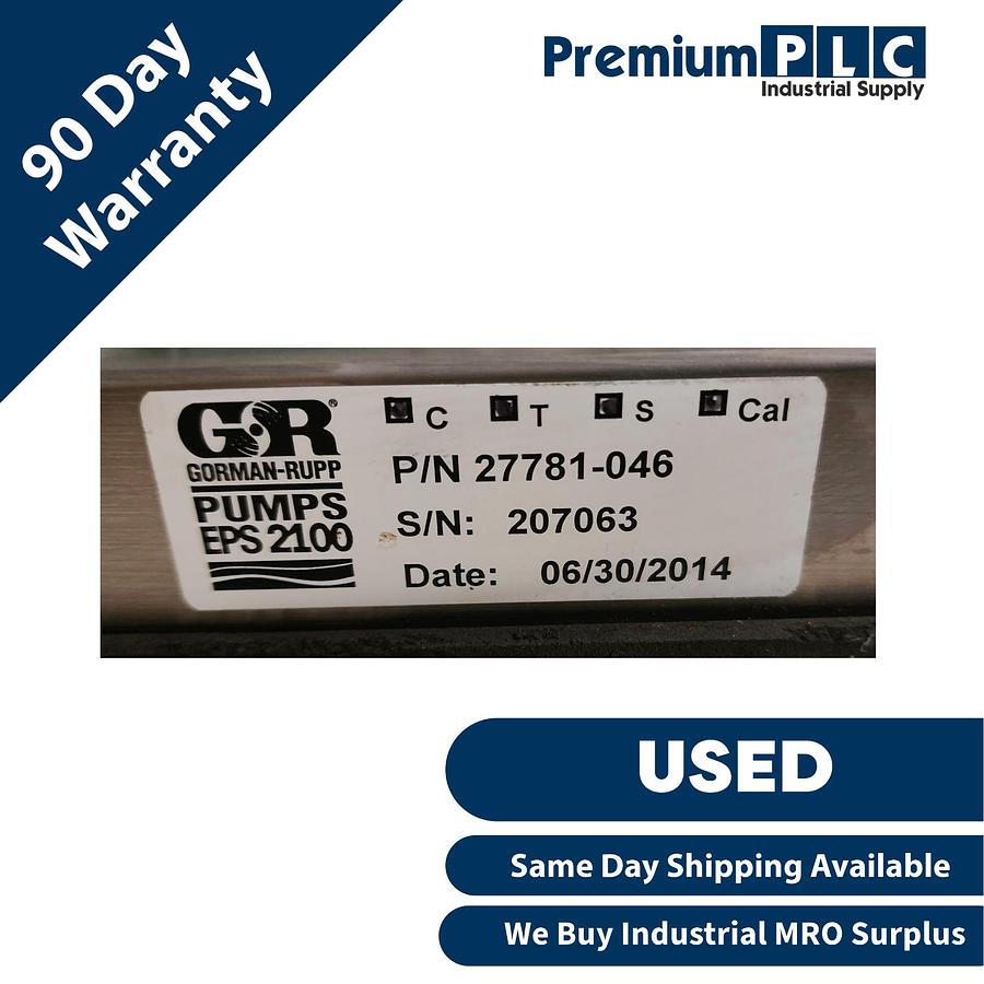 Used USED GORMAN-RUPP PUMPS 27781-046 EPS 2100 PUMP CONTROLLER W/CAPACITORS 27781046