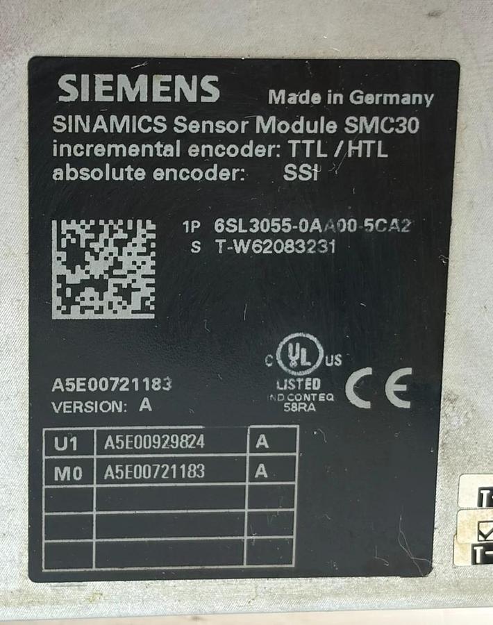 Used Siemens SINAMICS SMC30 Sensor Module 6SL3055-0AA00-5CA2 Version A w/ Box Kit