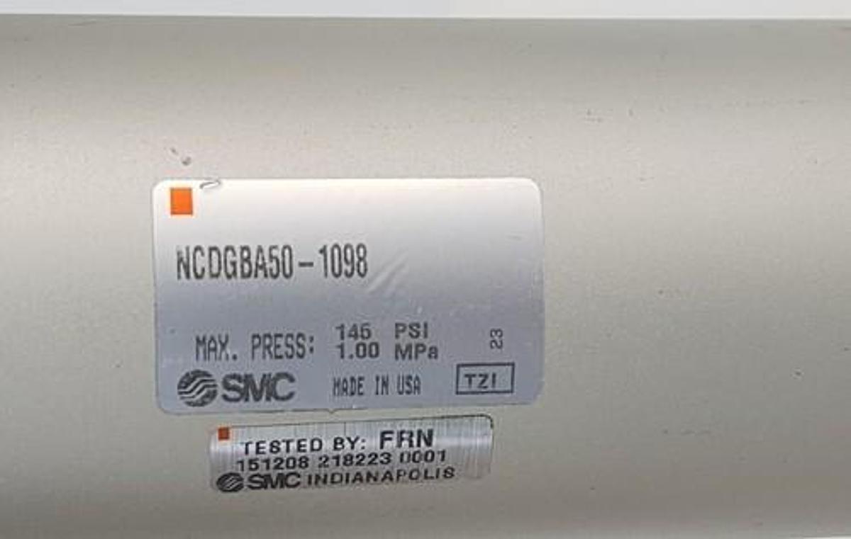 Used NEW SMC NCDGBA50-1098 CYLINDER NCDGBA501098 145 PSI 1.00 MPa