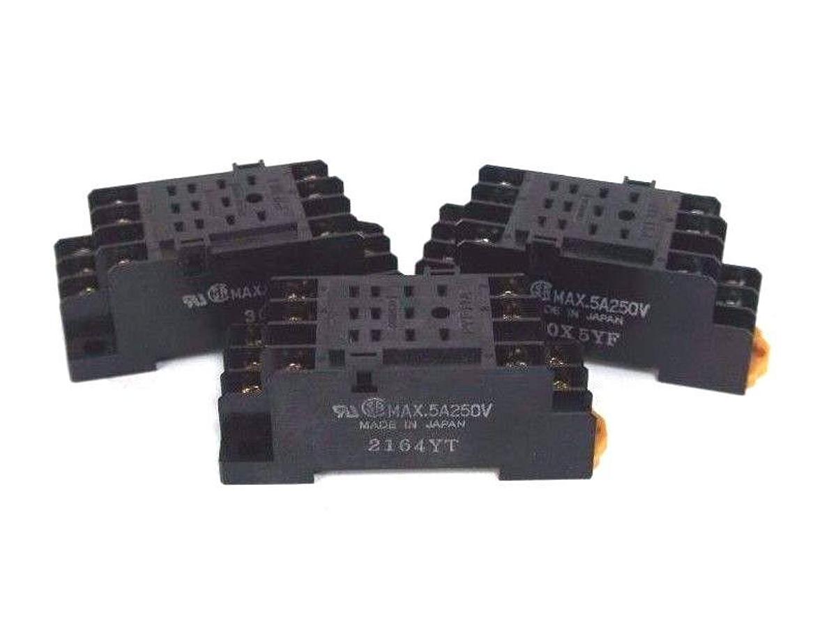 Used OMRON PYF11A RELAY BASE SOCKET .5A 250V - LOT OF 3