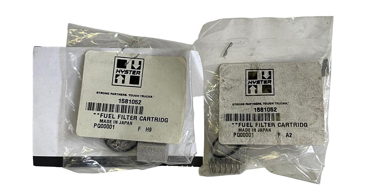 Used 2 NEW HYSTER 1581052 / HY1581052 OEM FUEL FILTER CARTRIDGE FOR FORKLIFT