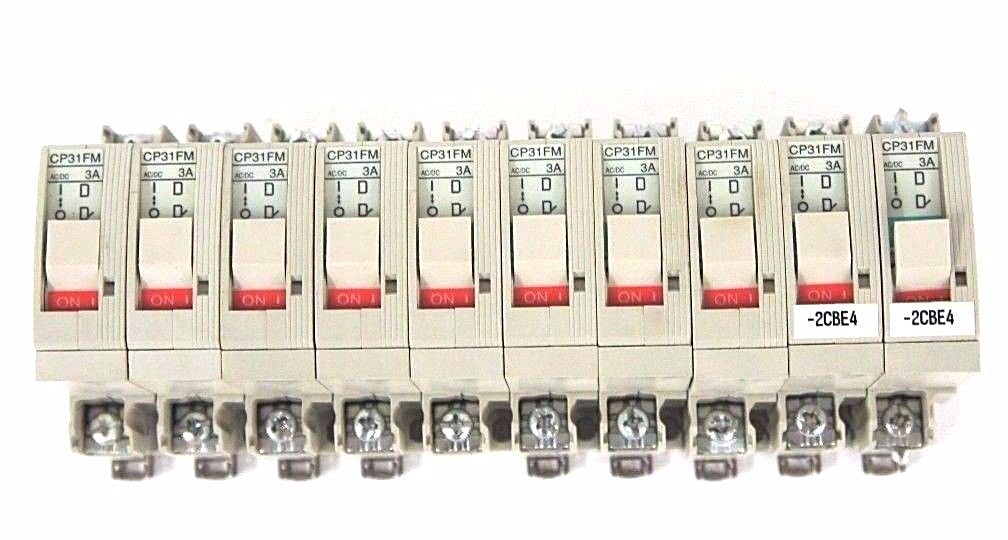 Used LOT OF 10 FUJI CP31FM/3 CIRCUIT PROTECTORS CP31FM 3 AMP BREAKER