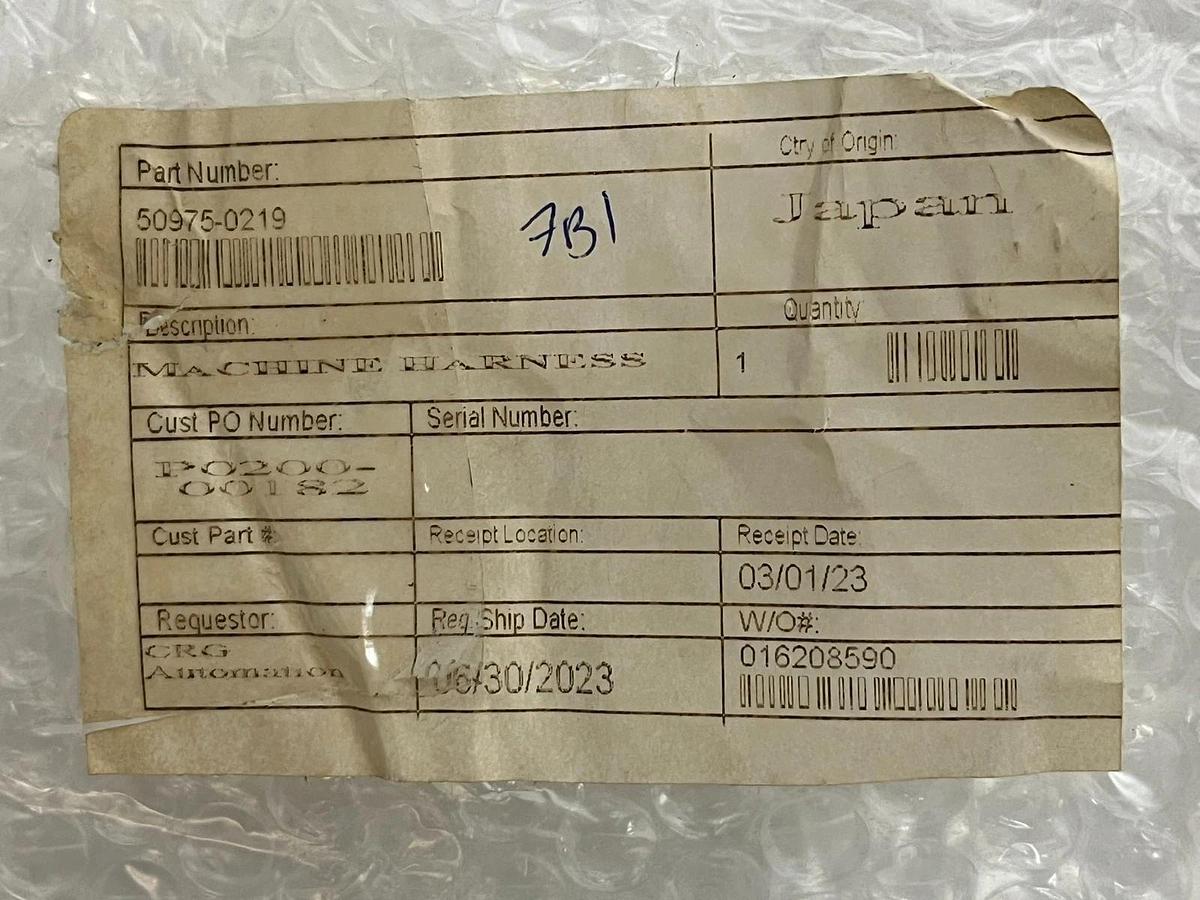 Kawasaki Robotics 50975-0219 Machine Harness Servo Cable Assembly New