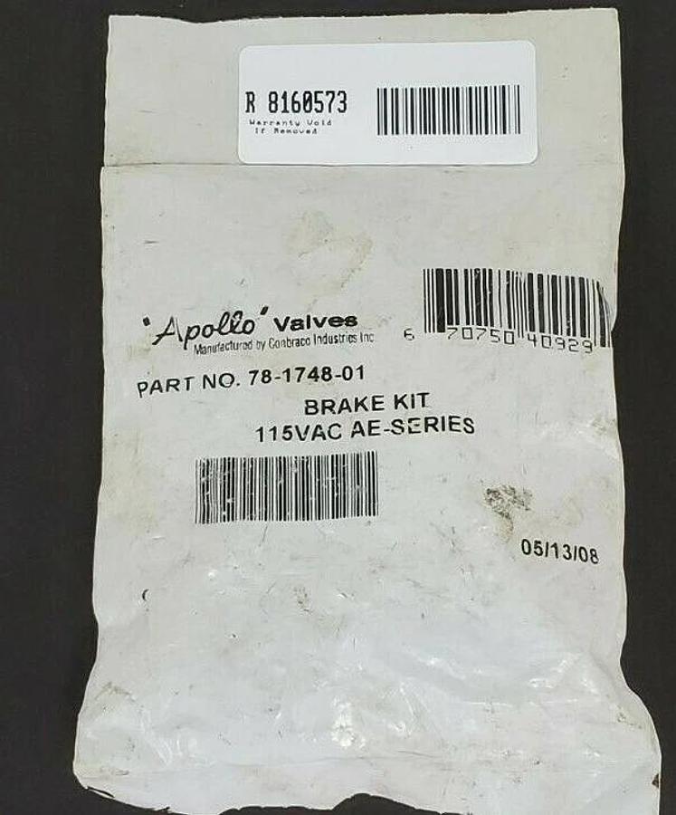 Used NEW CONBRACO APOLLO 78-1748-01 VALVE BRAKE KIT 115VAC, AE-SERIES 78174801