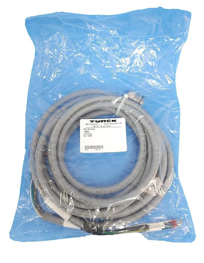 Used NEW TURCK 13063 CABLE ASSEMBLY ID NO. U2-16496