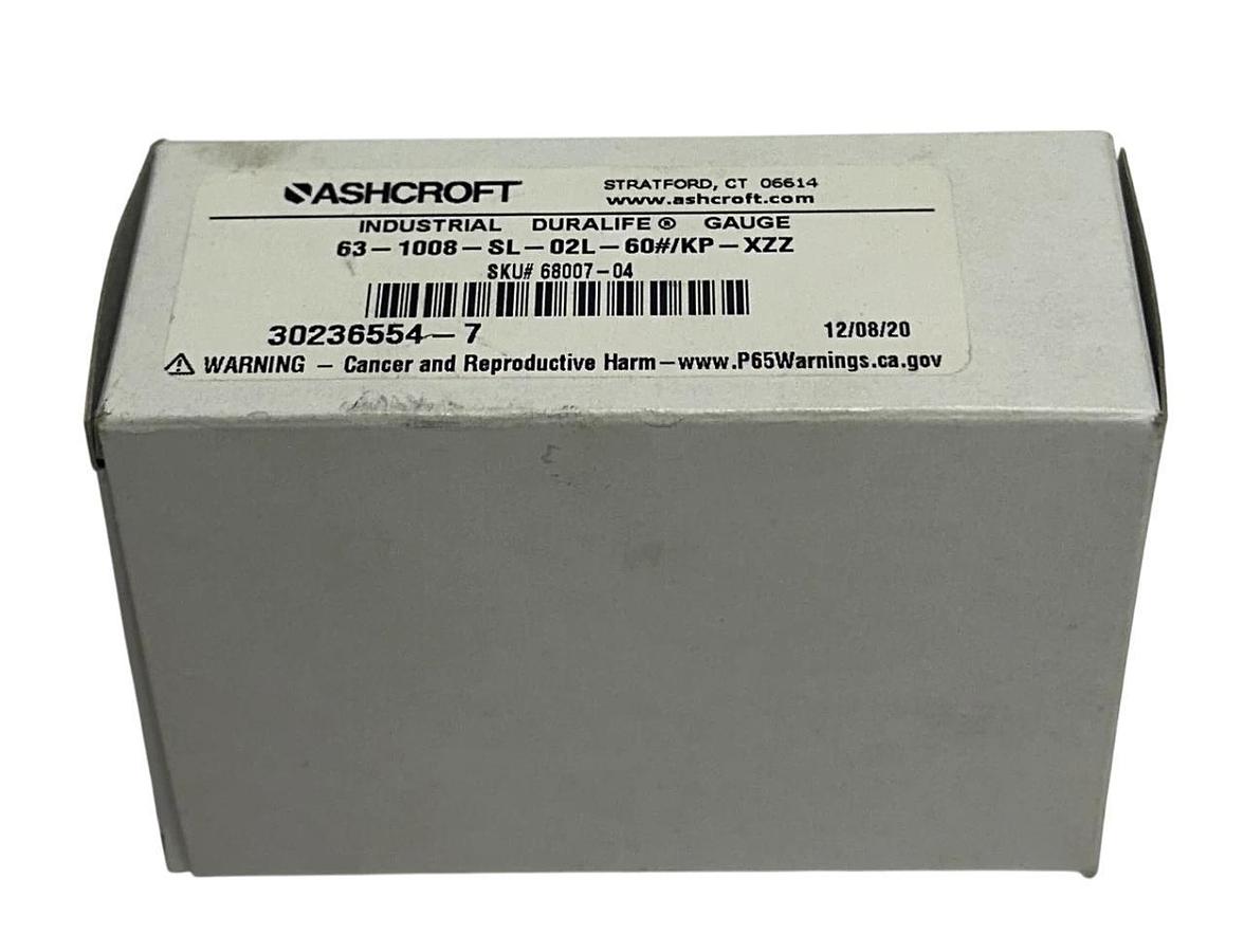 ASHCROFT 63-1008-SL-02L-60#/KP-XZZ / 68007-04 INDUSTRIAL DURALIFE GAUGE NSMP