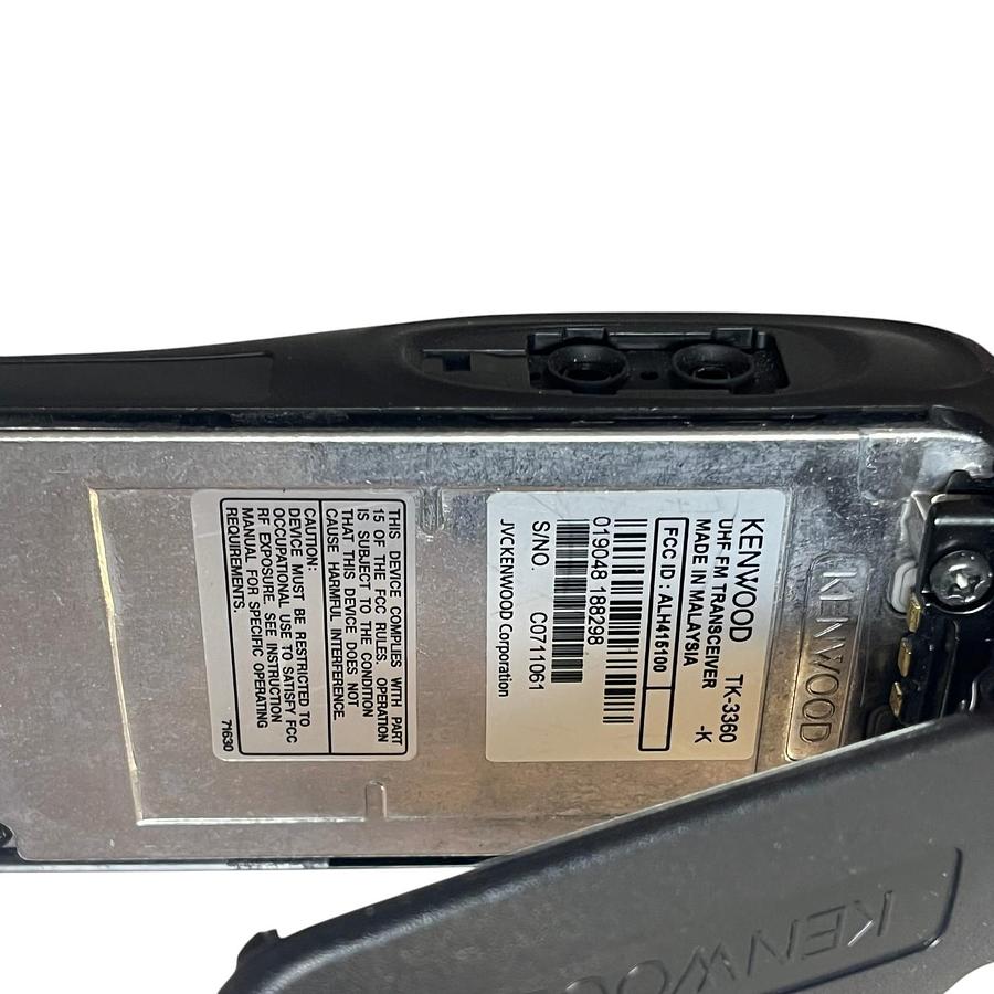 Used Kenwood TK-3360-K UHF Radio KSC-25LS Charger Midport Battery KMC-45D Mic Bundle