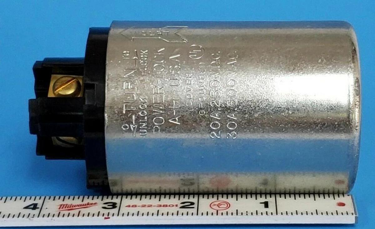 Used ARROW-HART A-H POWER-LOCK RECEPTACLE 20A 250VDC / 30A 300VAC