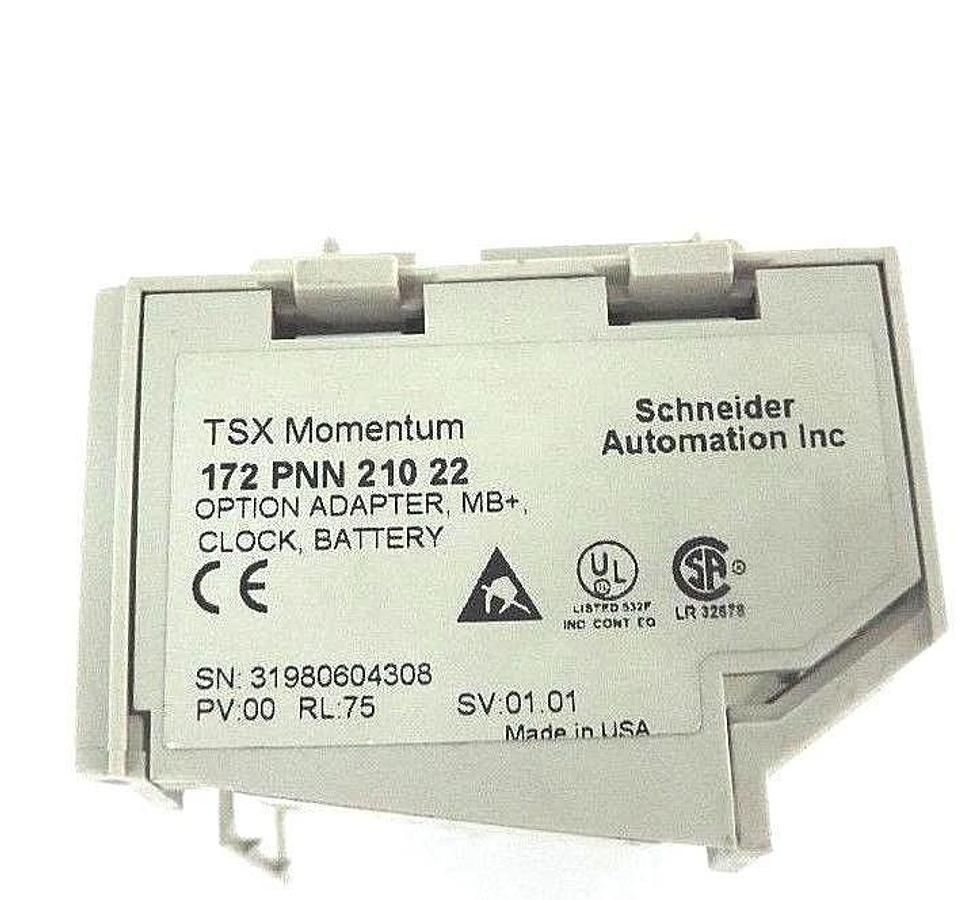 Used SCHNEIDER MODICON 172PNN21022 OPTION ADAPTER, MB+, CLOCK, BATTERY PV: 00, RL: 75