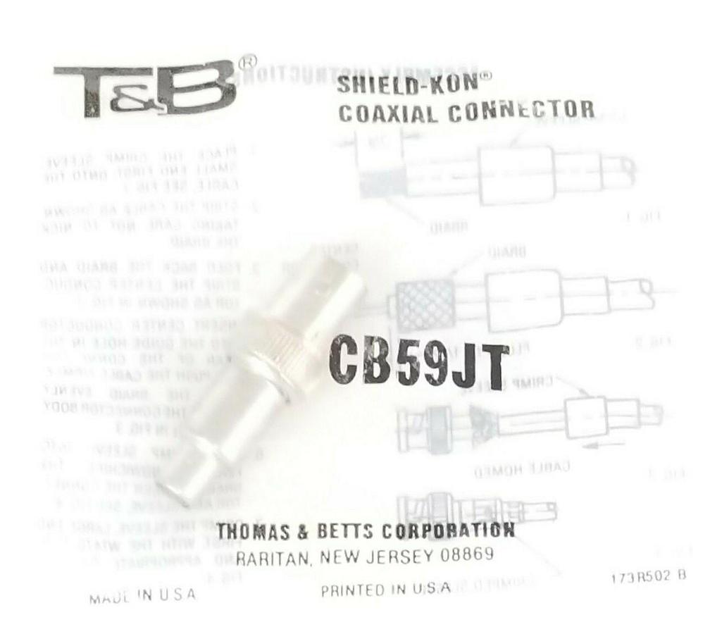Used NEW T&B CB59JT SHIELD-KON COAXIAL CONNECTOR