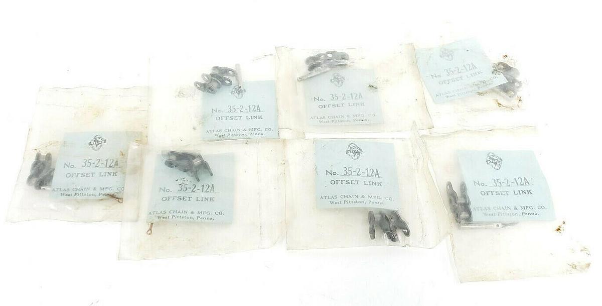 Used LOT OF 7 NEW ATLAS 35-2-12A OFFSET ROLLER CHAIN LINKS 35-2 35212A