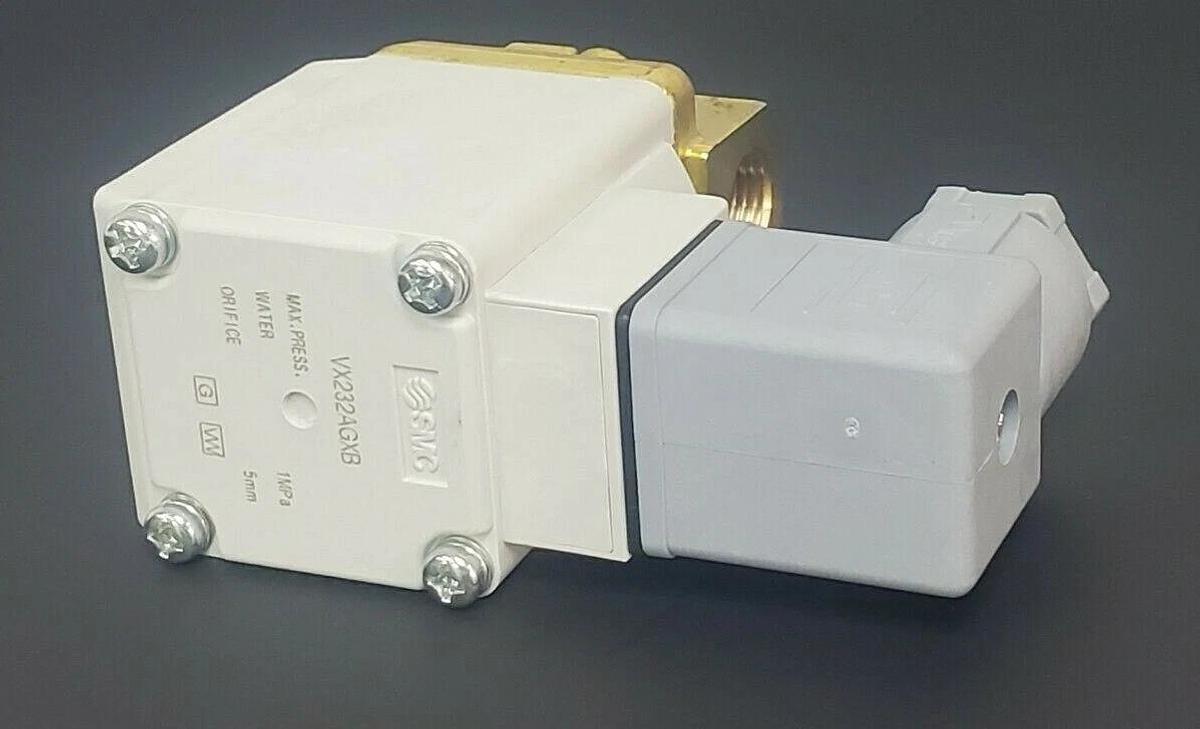 Used NEW SMC VX232AGXB DIRECT OPERATED 2 PORT VALVE (N.C.) DC24V 10.5W, 1MPa, 5mm