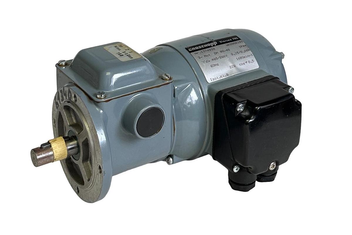Used NEW GROSCHOPP DM 80-40 / DM8040 GEARMOTOR Z5 460/266V 60Hz 22W WK0902101 1374938