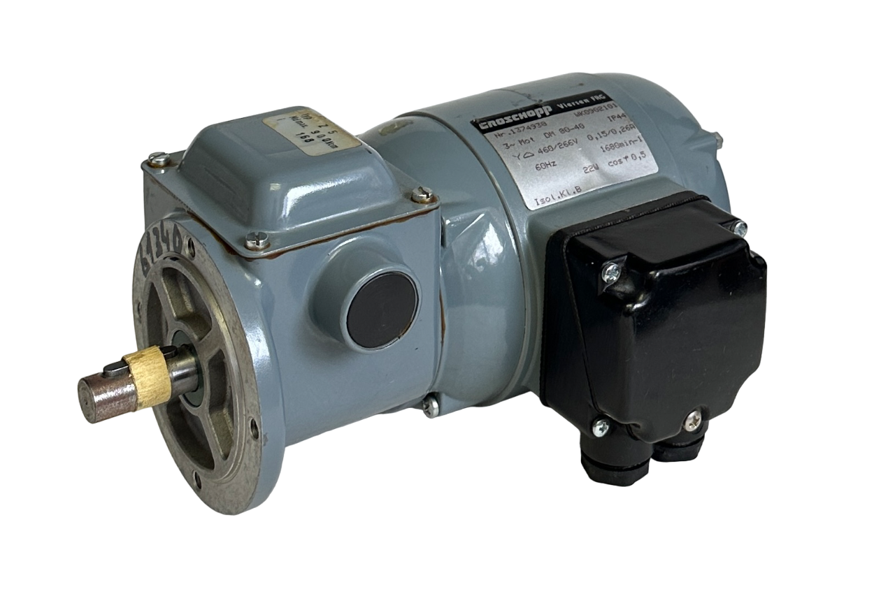 Used NEW GROSCHOPP DM 80-40 / DM8040 GEARMOTOR Z5 460/266V 60Hz 22W WK0902101 1374938