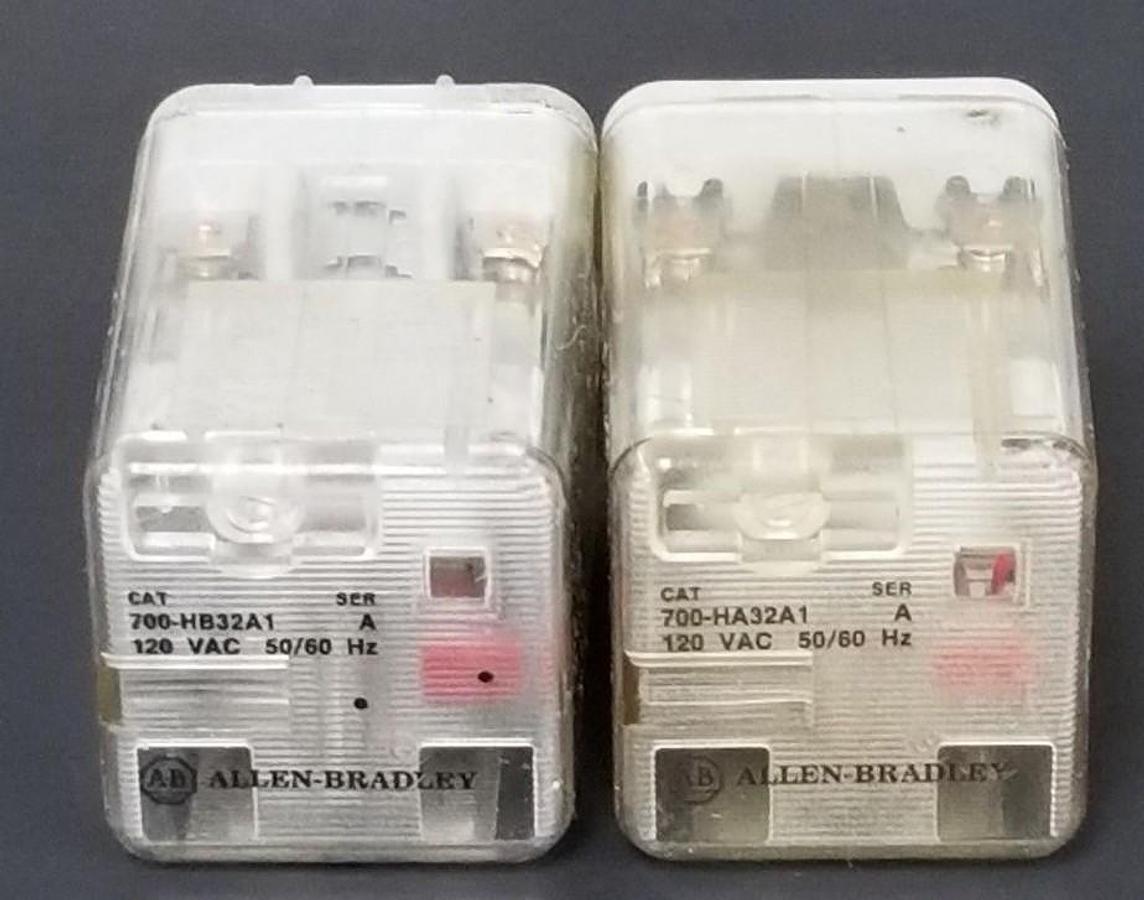 Used ALLEN BRADLEY 700-HA32A1 SER. A & 700-HB32A1 SER. A RELAYS 120VAC