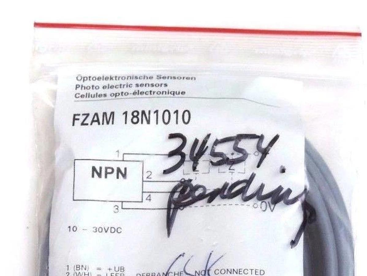 Used NEW BAUMER ELECTRIC FZAM-18N1010 PHOTO ELECTRIC SENSOR FZAM18N1010