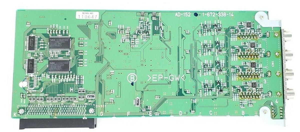 Used SONY AD-152 1-672-338-14 SURVEILLANCE CIRCUIT BOARD A-8320-890-A (DAMAGED)