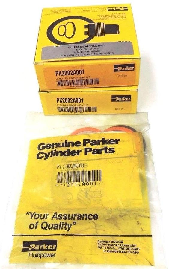 Used LOT OF 3 NEW PARKER PK2002A001 BUNAN PISTON SEAL KITS 2''