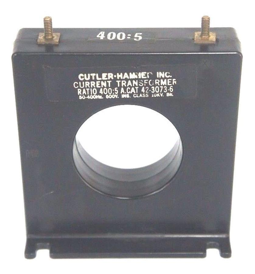 Used CUTLER-HAMMER 42-3073-6 RATIO 400:5 TRANSFORMER