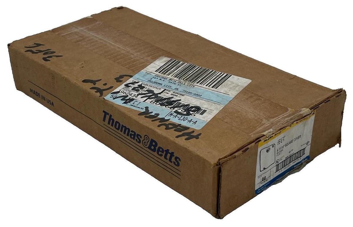 NEW Box of 50 Thomas & Betts 72C1 4-11/16" Square Blank Cover | Steel City