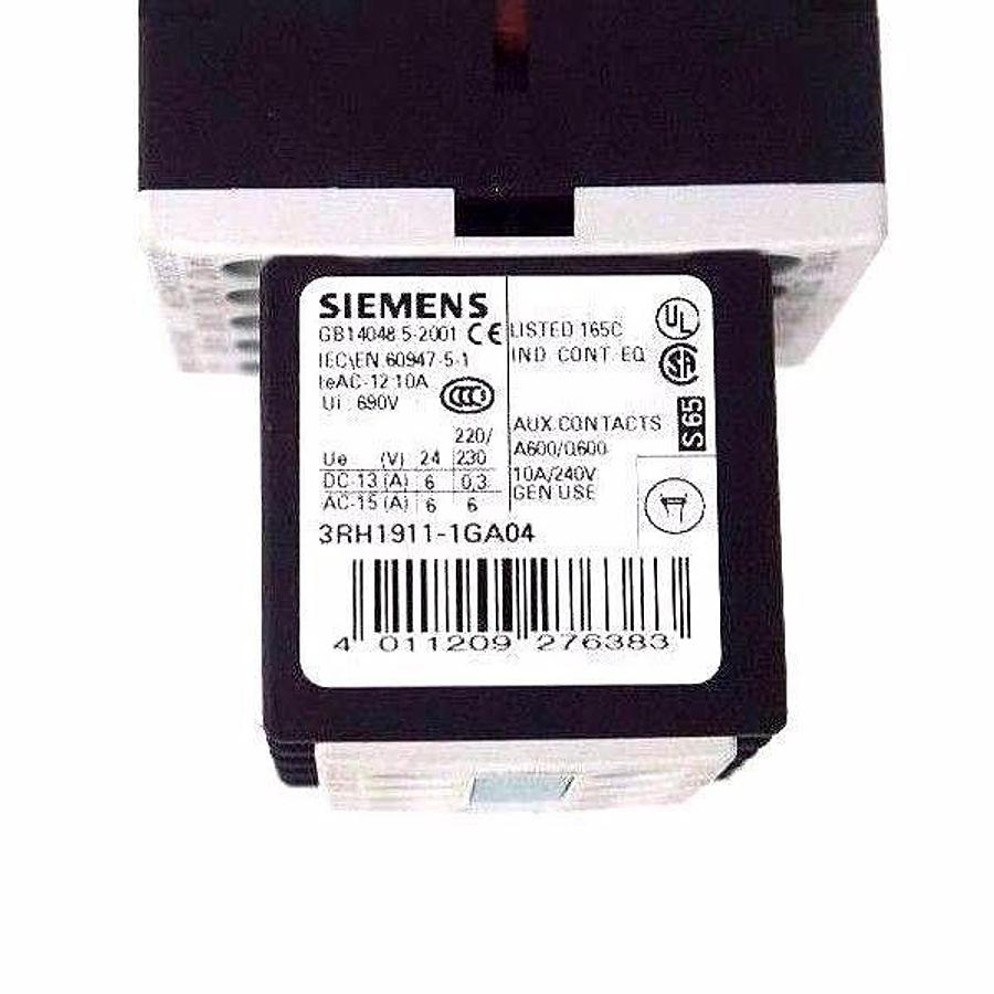 Used SIEMENS 3RH1140-1BB40 CONTACTOR W/3RH1911-1GA40 AND W/ 3RT1916-1EH00