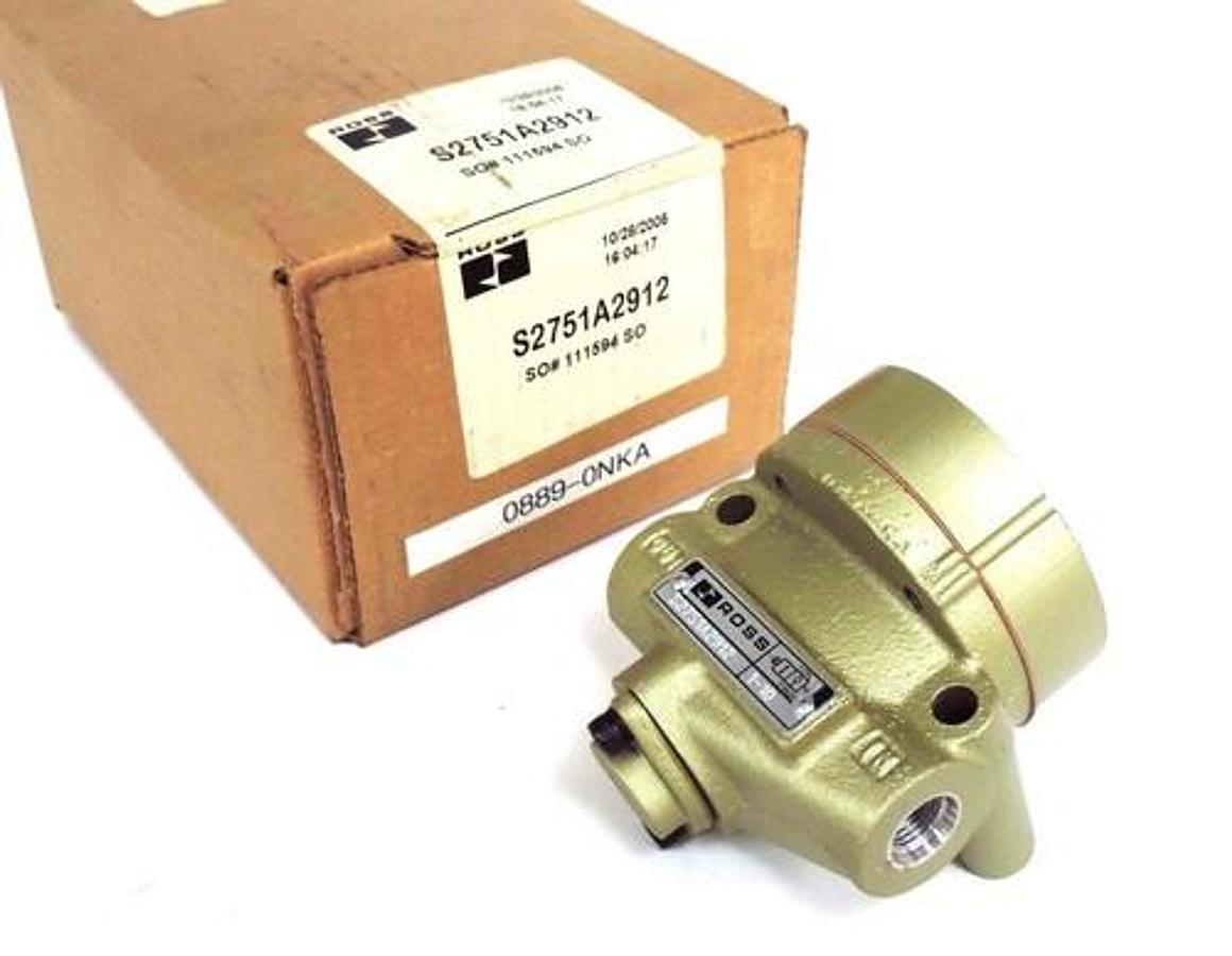 Used NIB ROSS S2751A2912 VALVE A2903 W/ SAE-4 PILOT SAE-6 PORTS