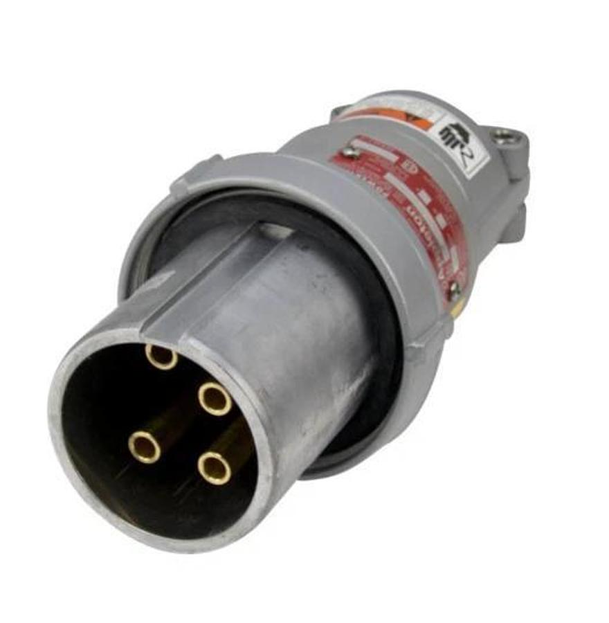 Appleton ACP6034BC Powertite 60 Amp 600V 3-Wire 4-P Metallic Clamping Ring Plug 781381440226