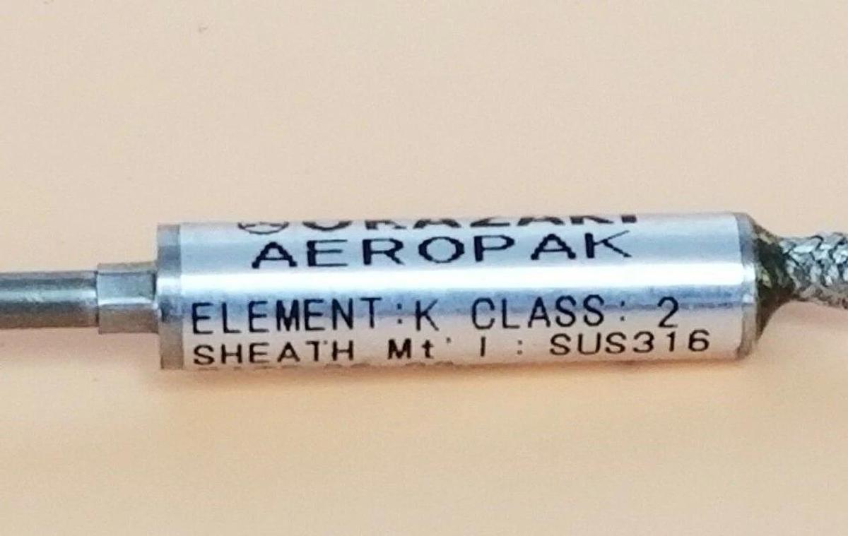 Used OKAZAKI AEROPAK KPN615820 THERMOCOUPLE ELEMENT SUS316, ELEMENT K, CLASS 2