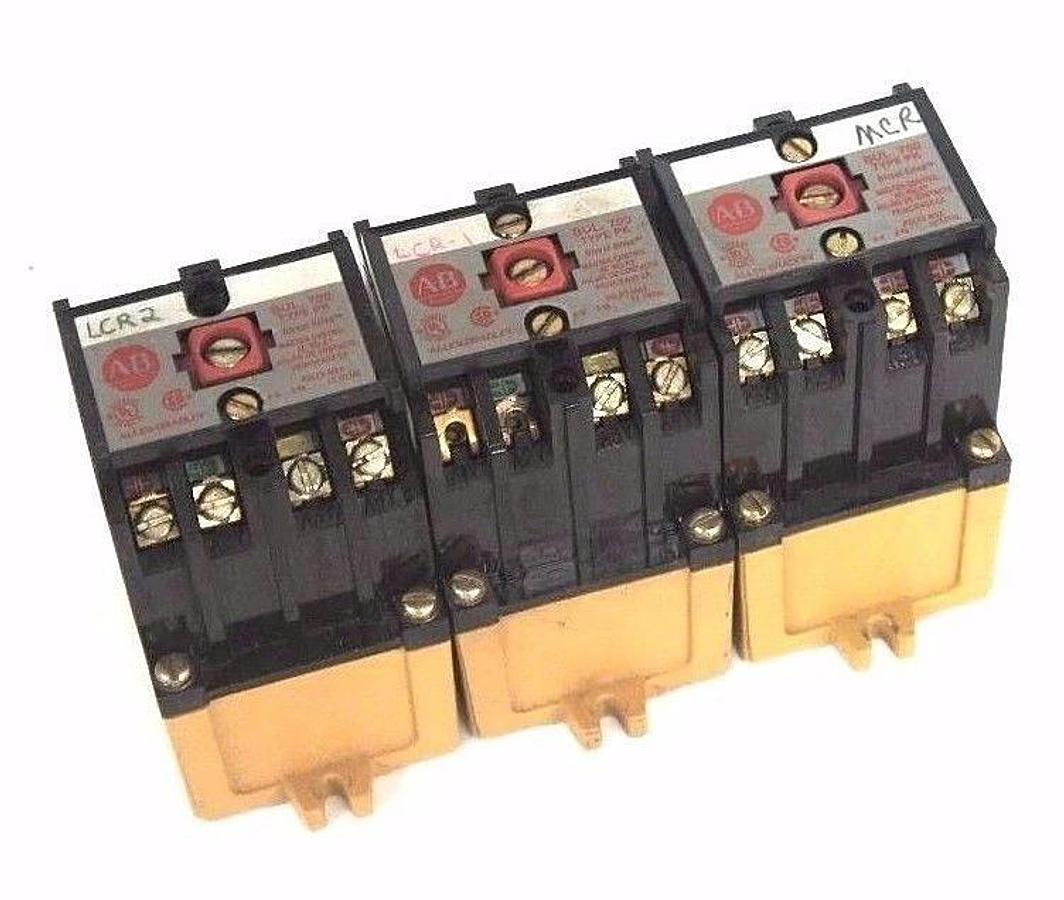 Used LOT OF 3 ALLEN BRADLEY 700-PK400A1 MASTER CONTROL AC RELAYS SER. B 700PK400A1