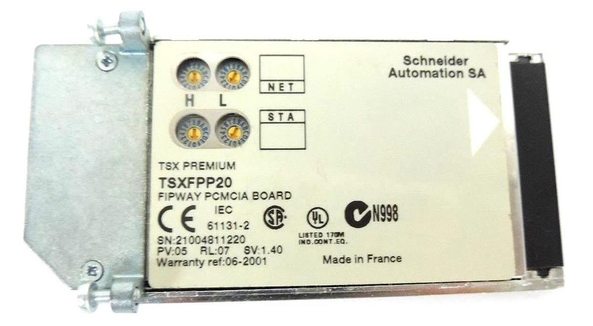 Used SCHNEIDER AUTOMATION TSXFPP20 FIPWAY PCMCIA BOARD PV: 05 RL: 07 SV: 1.40
