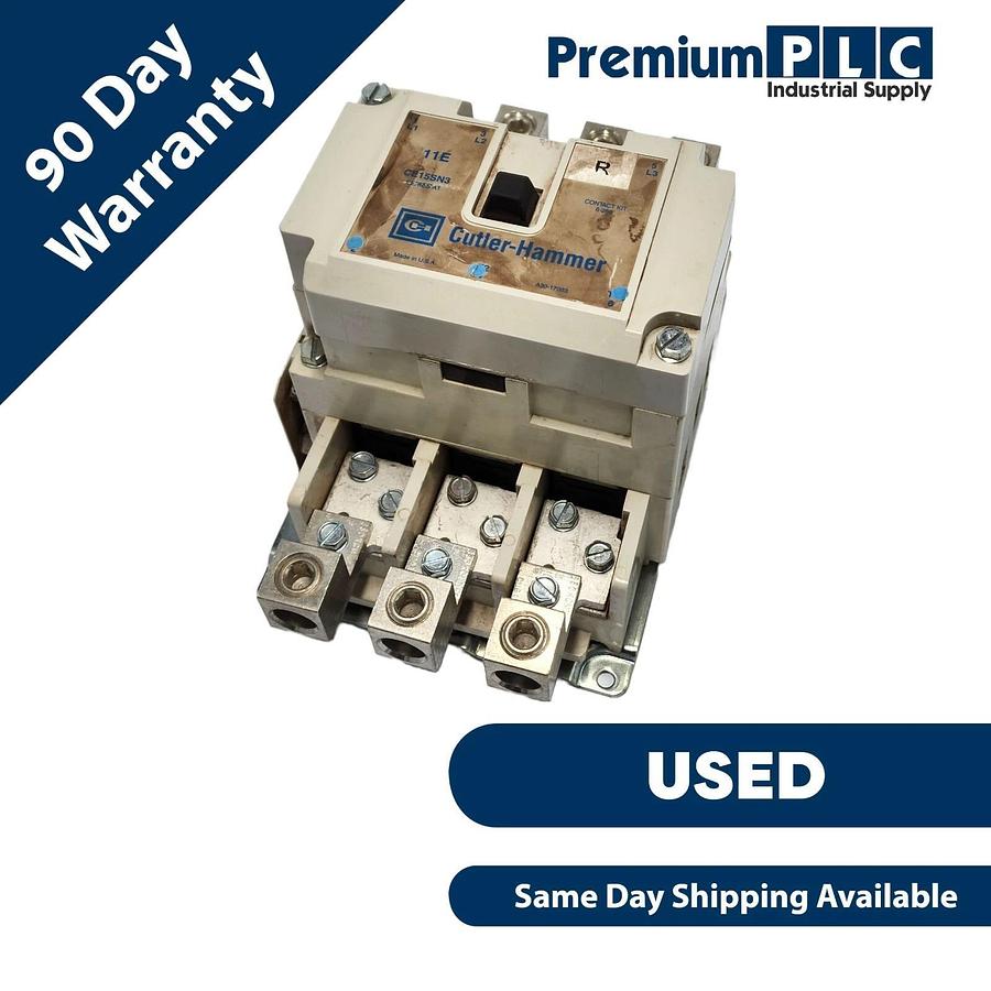 Used USED CUTLER HAMMER CE15SN3 11E SER. A1 FREEDOM 3-P IEC CONTACTOR 300A 120V COIL