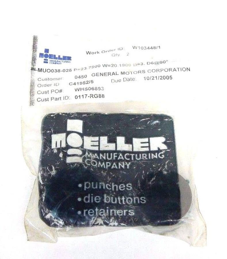 Used BAG OF 2 NEW MOELLER 0177-RG88 PUNCHES MUO038-025 P=23.7900 W=20.1900 B=3