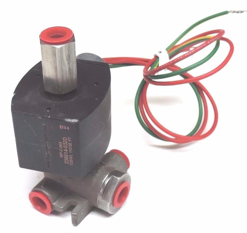 Used ASCO 238614-032D SOLENOID COIL MP-C-089 110/120V 50/60HZ W/ PILOT VALVE