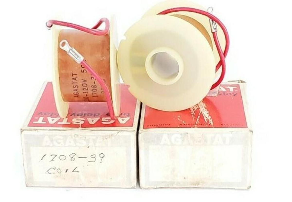 Used LOT OF 2 NEW AGASTAT 1708-39 TIME DELAY RELAY COILS, 110-120V, 50C, 170839