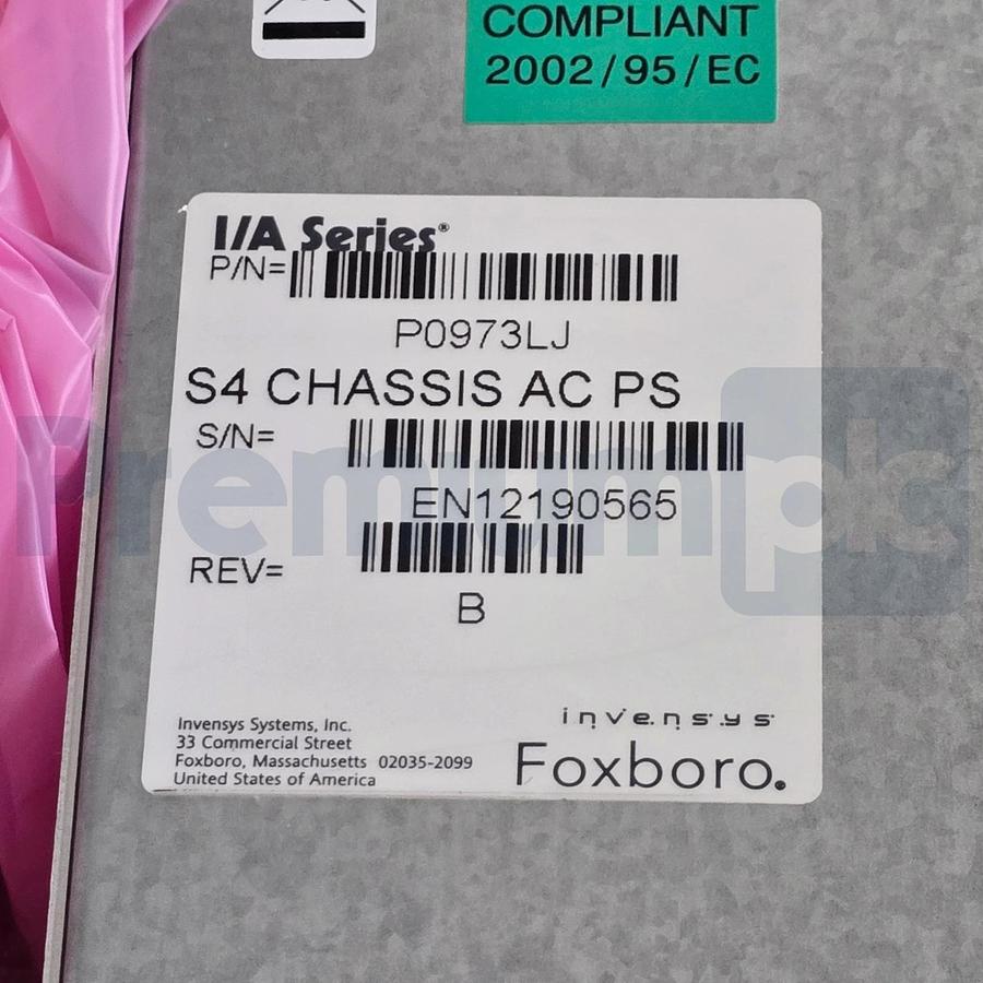 Invensys Foxboro Enterasys S-AC-PS-15A | P0973LJ S4 AC Power Supply SP799-Z01A
