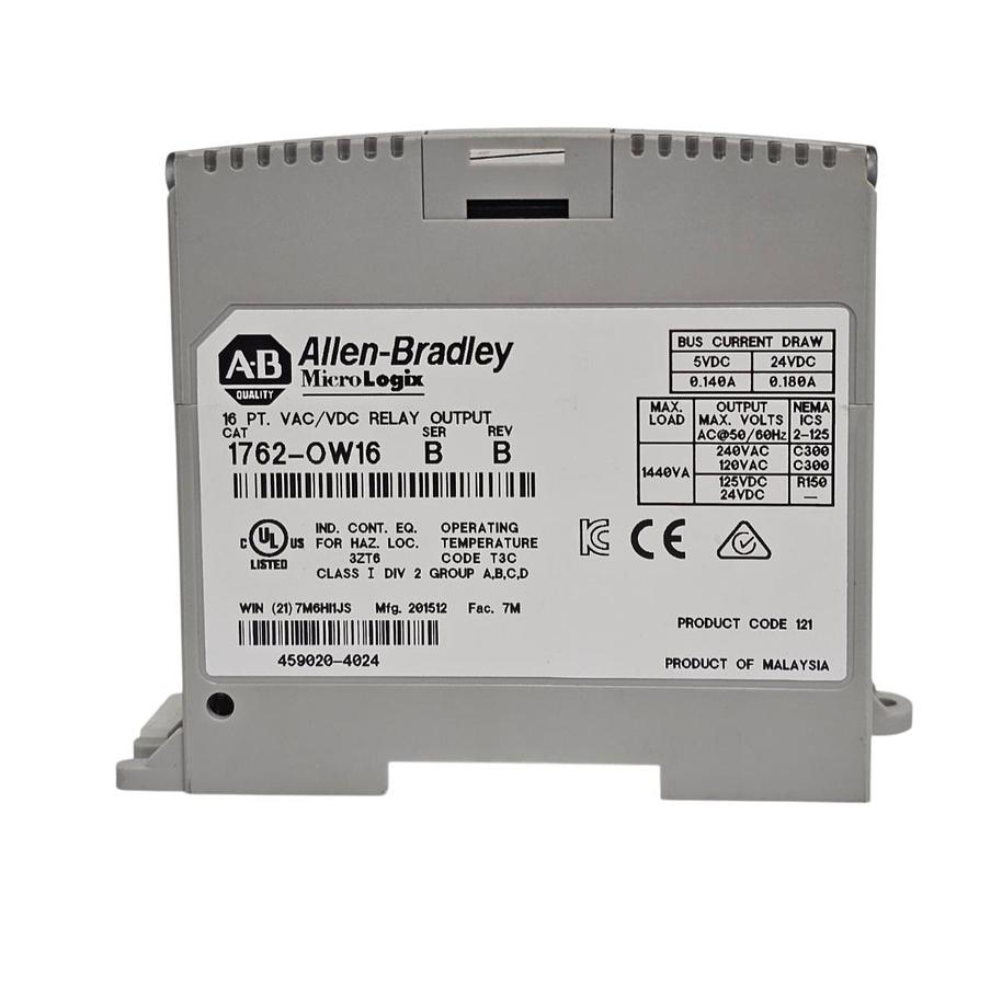 Used ALLEN BRADLEY 1762-OW16 MICOLOGIX 16 PT. VAC/VDC RELAY OUTPUT MODULE SER. B