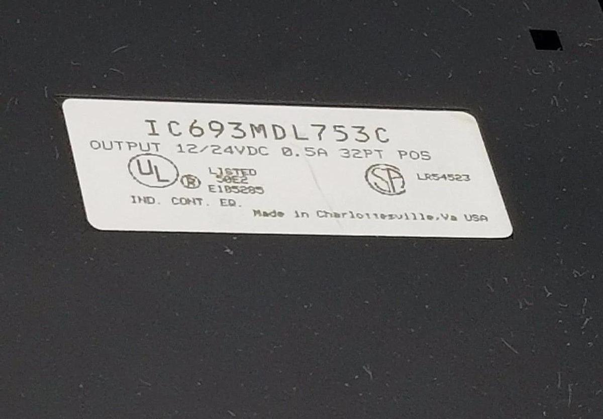 Used GE FANUC IC693MDL753C OUTPUT MODULE 0.5A, 32 PT POS, 12/24 VDC