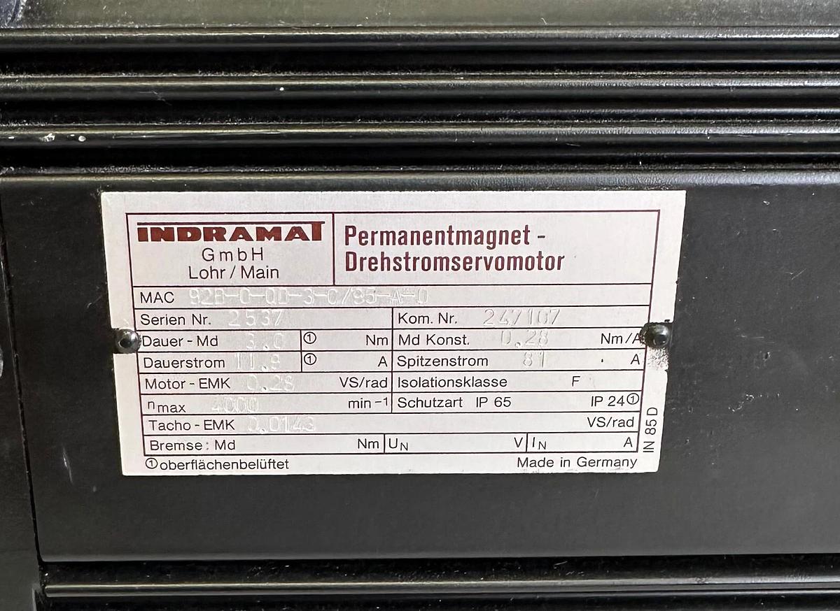 Refurbished REPAIRED REXROTH INDRAMAT MAC-92B-0-QD-3-C/95-A-0 MAC AC SERVO MOTOR R911247107