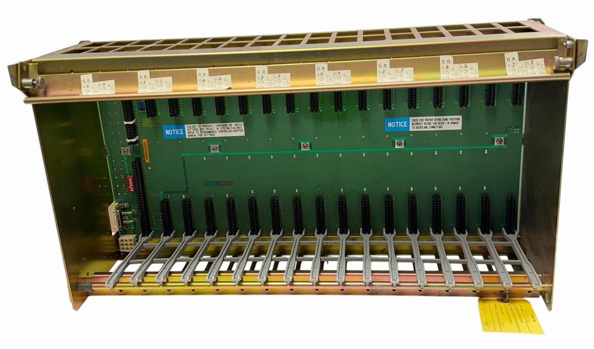 Used ALLEN BRADLEY 1771-A4B /B 16 SLOT I/O CHASIS REV. K03 P/N: 96814808 A01 SER. B
